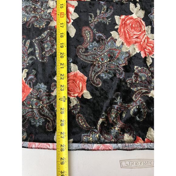 Whimsigoth Fairygoth Witchy 90s 3X Romantic Goth Floral Peasant Velvet Tunic Top - Picture 10 of 12